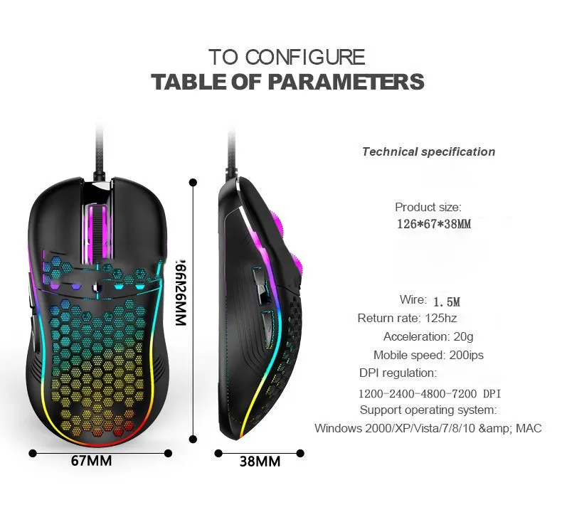 OEM logo Rgb Wired Gaming Mouse